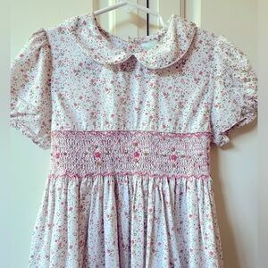 Edgehill Collection Short Sleeve Peter Pan Smocked Dress